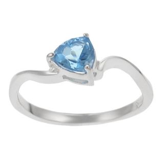 Skyline Silver Sterling Silver Trillion cut Blue Topaz Solitaire Ring