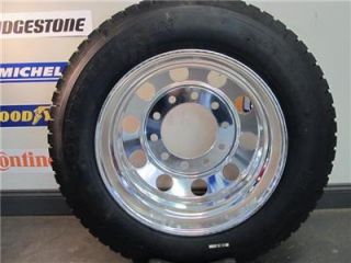6 New 255 70R22 5 Truck Tires 22 5 Aluminum Wheels Dually Big Wheel Package