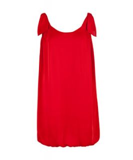 Inspire Red Satin Bow Shoulder Dress