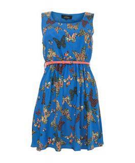Madam Rage Blue Butterfly Print Dress