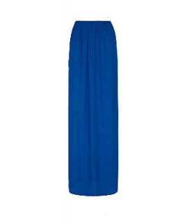 147 Fashion Blue Pleated Maxi Skirt