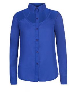 147 Fashion Blue Cut Out Shirt