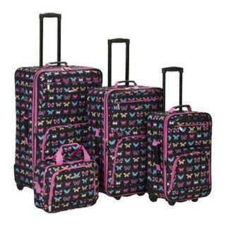 Rockland 4 Piece Luggage Set F108 Butterfly Rockland Four piece Sets
