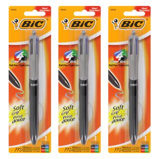 BIC 4 Color Soft Grip Retractable Medium Ballpoint Pen (Pack of 3) BIC Other Colors