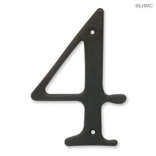6 Inch Rustic Number 4 Flat Black House Number   Rustic House Numbers  