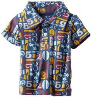 KicKee Pants Baby boys Infant Print Short Sleeve Polo, Boy Numbers, 6 12 Months Clothing