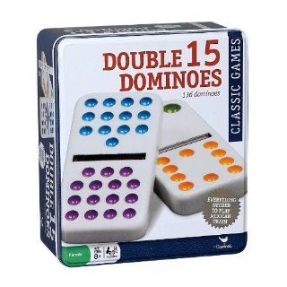 Cardinal Industries Double Fifteen Color Dot Dominoes in a Collectors Tin Toys & Games
