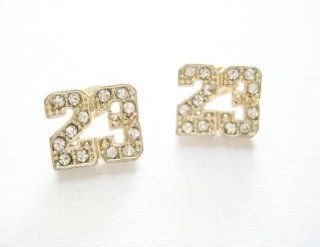 Class A Collection Gold   Plated Michael Jordan Number 23 Twenty Three Earrings Jewelry