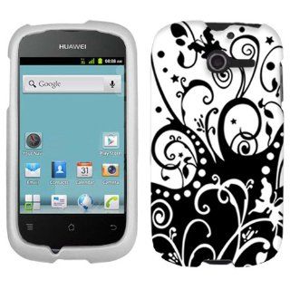 Huawei Ascend Y Black Swirl Hard Case Phone Cover Cell Phones & Accessories