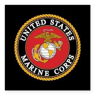 Marine Corps Emblem Square Car Magnet 3 x 3 by marines4life