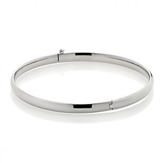 14K White Gold Classic Polished 7in Hinged Bracelet