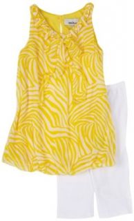 Amy Byer Girls 2 6x Soft Chiffon Top With Knit Legging,Yellow,4 Clothing