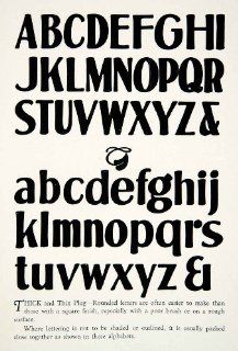 1928 Print Thick Thin Plug Typeface Alphabet Letter Graphic Design Style Font   Relief Line block Print  