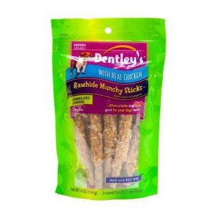 Dentley's Rawhide Munchy Sticks with Real Chicken Dog Treats  Pet Snack Treats 
