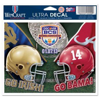 NCAA Alabama Crimson Tide vs. Notre Dame Fighting Irish 2013 BCS National Championship Game Dueling 4.5" x 6" Ultra Decal Cling  Sports & Outdoors