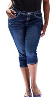 Jeans Colony Women's Plus Size Denim Capris 22 DARK BLUE Clothing