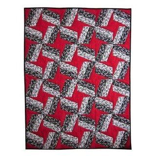 Quilt Top Pattern Pointed Pinwheels Baby Twin Full Queen King Black White Red Arts, Crafts & Sewing