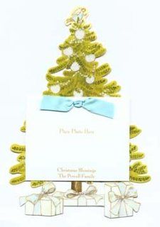 White Ornament Christmas Tree Die cut Card, Pack of 10 
