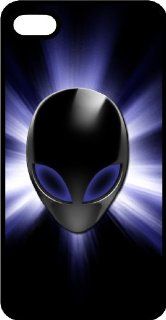 Large Blue Eyed Alien Surrounded By Halo Of Light Black Rubber Case for Apple iPhone 5 Cell Phones & Accessories
