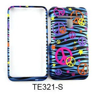 For LG Esteem MS910 Case Cover   Peace Signs Blue Zebra Stars Rubberized Pink Yellow Orange Purple TE321 S Cell Phones & Accessories