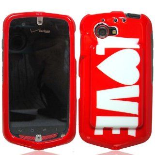 CASIO G'ZONE COMMANDO 4G C811 RED WHITE LOVE COVER SNAP ON HARD CASE + SCREEN PROTECTOR by [ACCESSORY ARENA] Cell Phones & Accessories