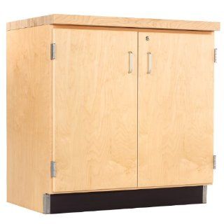 Diversified Woodcrafts 103 3622M Solid Maple Wood Base Cabinet with Double Door, 36" Width x 35" Height x 22" Depth, 1 Adjustable Shelf Science Lab Cabinets