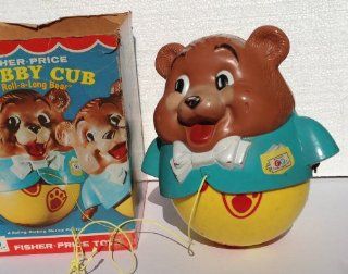 Vintage FISHER PRICE No. 164 Roll a long MUSICAL Bear Pull Toy CHUBBY CUB with ORIGINAL BOX (1969) Toys & Games