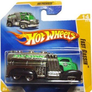2009 Hot Wheels Green FAST GASSIN [Johnny V's Oil Supply Truck] 14/166, HW Premiere 14/42 (Short Card) Toys & Games