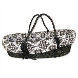 Versailles Black and White 4 Piece Moses Basket Set by Trend Lab   Black and White Baby Baskets   Moses Baskets