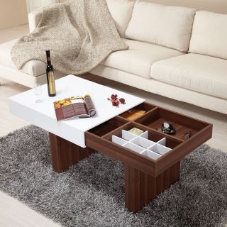 Furniture of America Luxer Coffee Table with Sliding Top and Storage Compartments   Coffee Tables