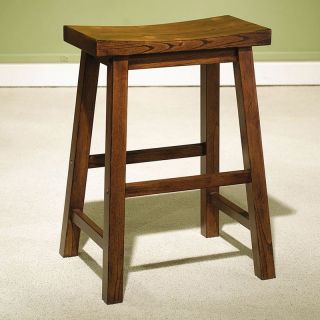 Powell Honey Brown 24 in. Saddle Seat Counter Stool   Bar Stools