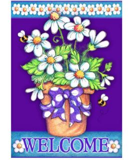 Toland 28 x 40 in. Daisy Welcome House Flag   Flags