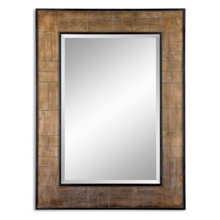 Trory Gold Tinted Antiqued Mirror Frame Wall Mirror   35.375W x 47.375H in.   Wall Mirrors