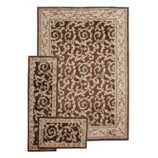 Morning Blossom Brown Area Rug   3 pc. Set   Area Rugs