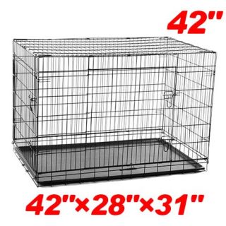 Aosom 2 Door Folding Pet Cage   Dog Crates
