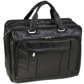 McKlein USA The River West Fly Through Checkpoint Friendly Leather Laptop Case   Black   Briefcases & Attaches