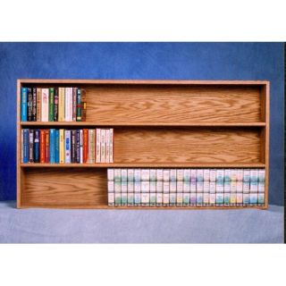 The Wood Shed Solid Oak 3 Row Wall / Shelf Mount DVD / VHS Tape / Bookcase   Bookcases