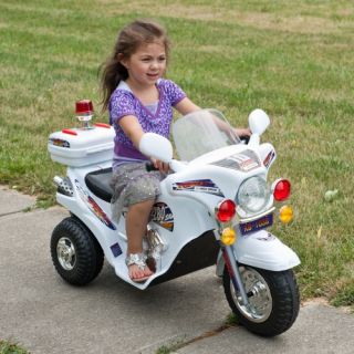 Lil Rider White Lightning Police Cruiser Battery Operated Motorcycle Riding Toy   Battery Powered Riding Toys