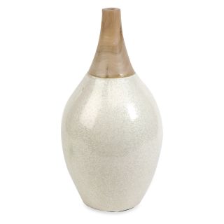 Portia Small Ceramic & Wood Vase   18H in.   Table Vases