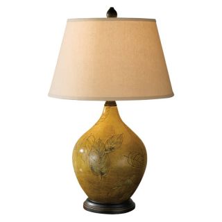 Murray Feiss Hand Painted Porcelain 9921SDLB Table Lamp   17.5 diam. in.   Sundance Leaf / Bronze   Table Lamps