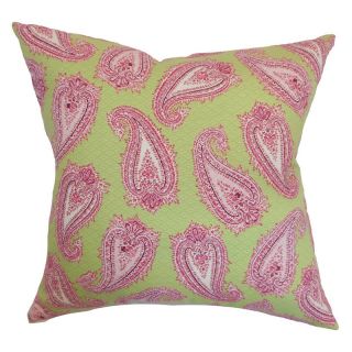 The Pillow Collection Wasum Paisley Pillow   Pink Green   Decorative Pillows