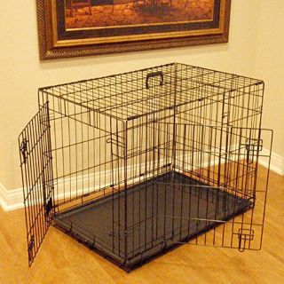 Majestic Pet Double Door Folding Dog Crate Cage   Dog Crates