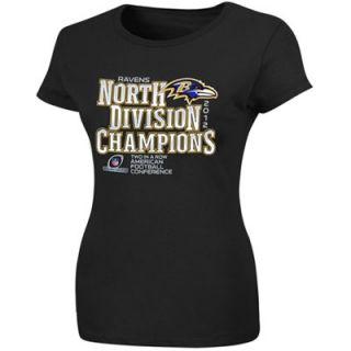 Baltimore Ravens Ladies 2012 AFC North Division Champions T Shirt   Black