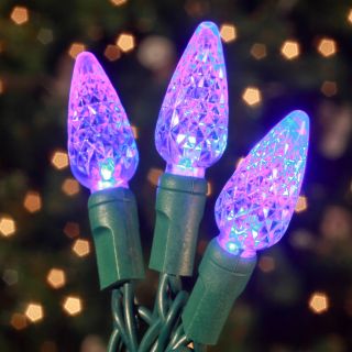 Commercial 70 ct. Blue Strawberry LED Light Set with Green Wire 6 in. Spacing (Case)   Christmas Lights