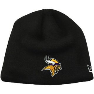 New Era Minnesota Vikings Cuffless Logo Beanie   Black