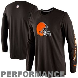Nike Cleveland Browns Conference Legend Performance Long Sleeve T Shirt   Brown