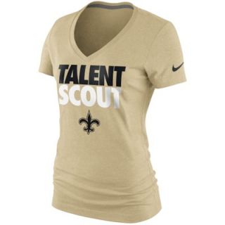 Nike New Orleans Saints Ladies Talent Scout V Neck T Shirt   Gold