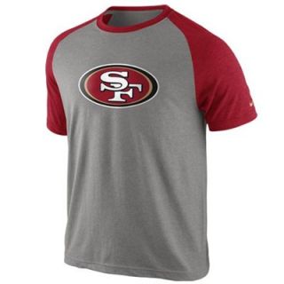 Nike San Francisco 49ers Big Play Raglan T Shirt   Ash/Scarlet