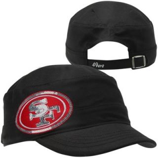 47 Brand San Francisco 49ers Ladies Sparkle Military Adjustable Hat   Black