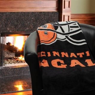 Cincinnati Bengals 50 x 60 Roll Out Series Royal Plush Throw Blanket   Black